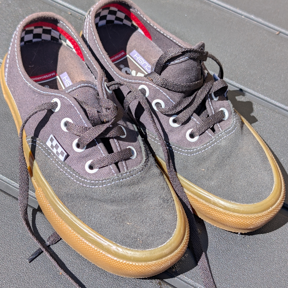 Vans Black Canvas Sneakers with Tan Sole